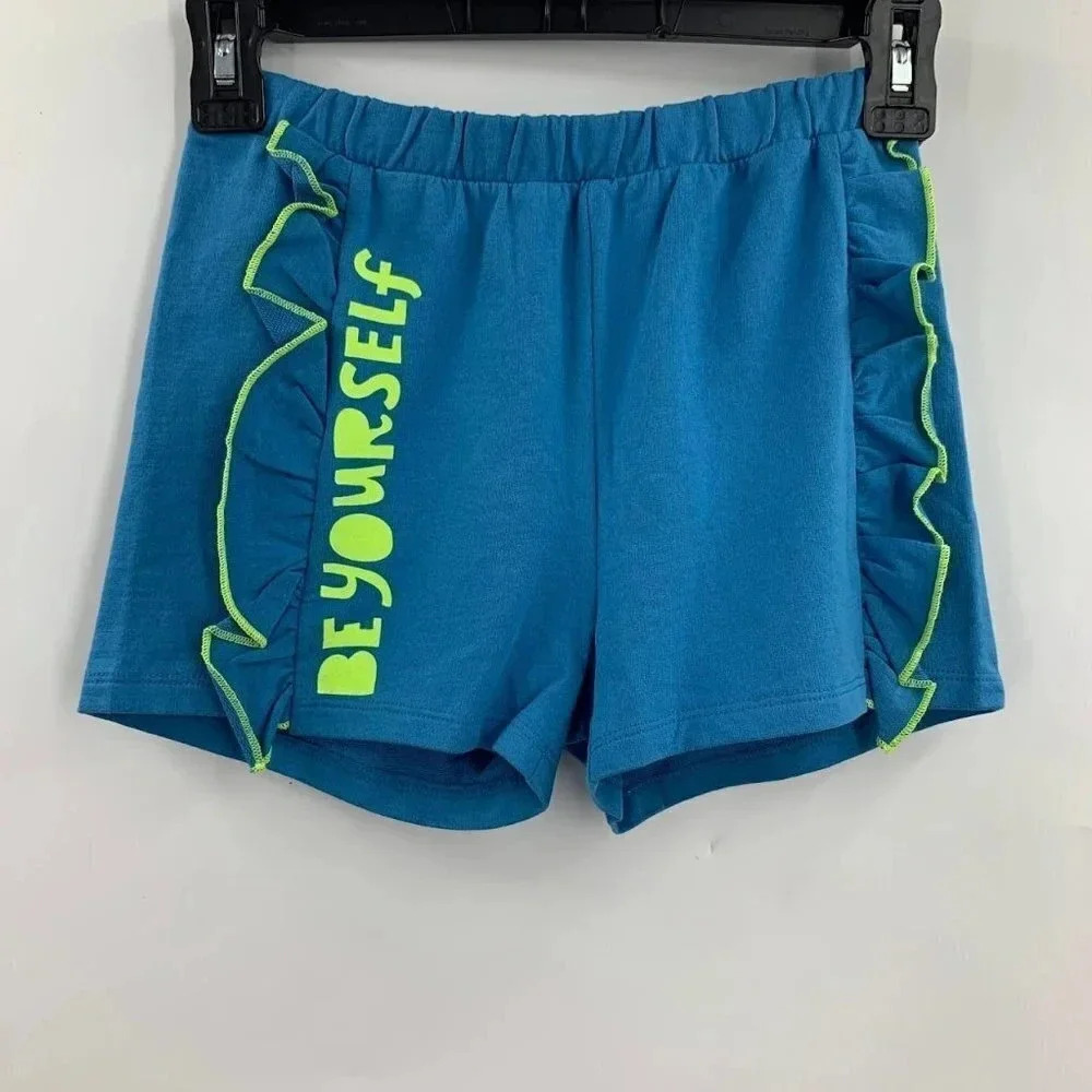 Open Edit Kids' Side Ruffle Shorts In Blue Cendre Be‎ Yourself Size 6 NWT